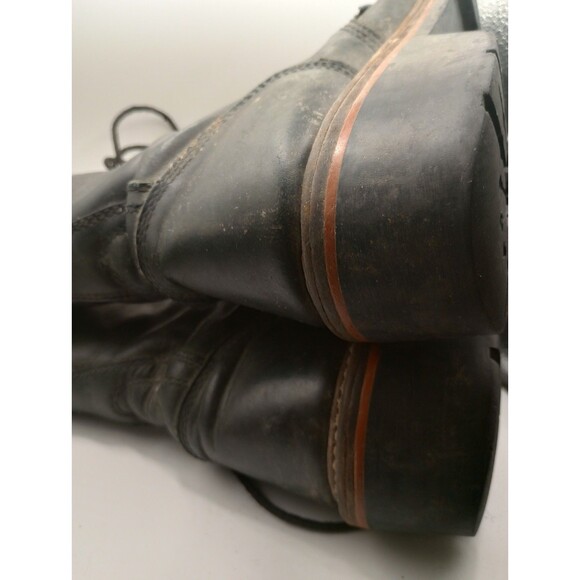 Vintage 1964 Black Leather Men’s Size 11" 11.5" Num Tec Soles Removeable Flap - Picture 9 of 10